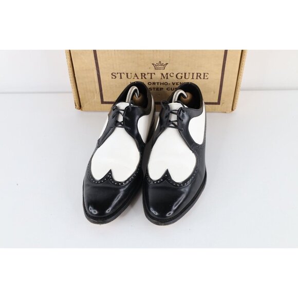 Vintage 60s Stuart McGuire Mens Size 11 Leather Oxford Wingtips Dress Shoes USA main image 13